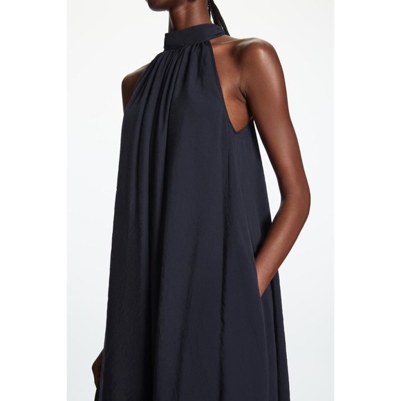 COS, Navy Blue Halterneck Maxi Dress - Picture 11 of 16